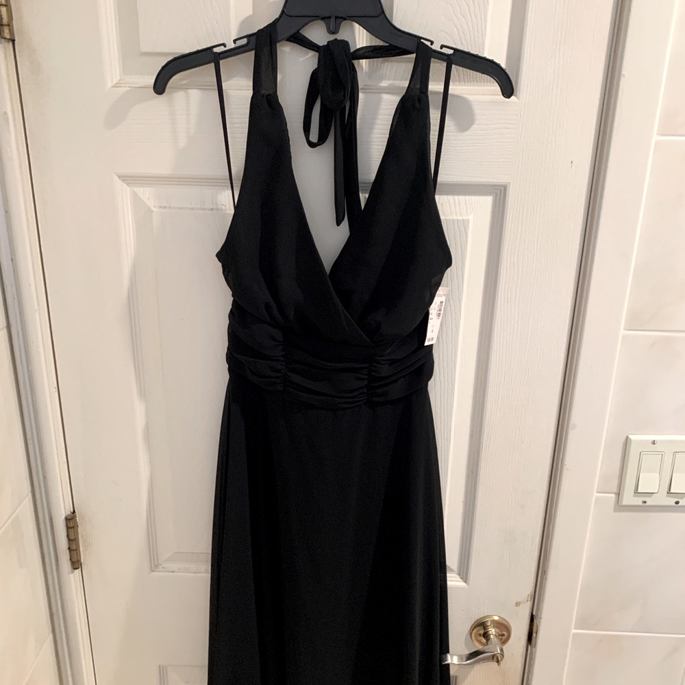 Brand new with tags - Beautiful halter style black chiffon dress
